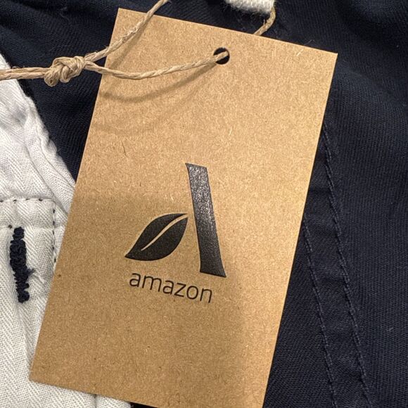 🎈Amazon Men's Tapered Fit Elasticated Waist Chino Pant, Navy, XL 28” Inseam, New - Picture 7 of 10